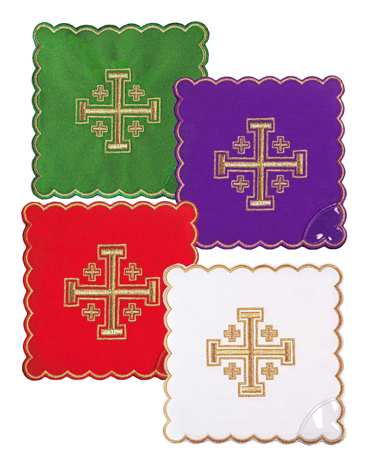 Zestaw Palek Liturgicznych Krzyż Jerozolimski 4 Kolory - SZATYLITURGICZNE.PL