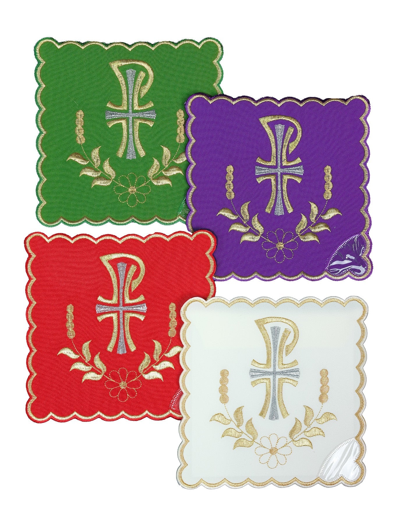 Zestaw palek z symbolem pax w czterech kolorach liturgicznych - SZATYLITURGICZNE.PL