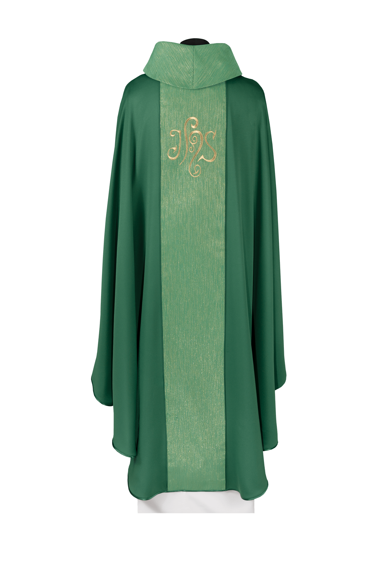 Zielony Ornat Liturgiczny IHS - Haftowany Symbol Eucharystyczny z Stułą - SZATYLITURGICZNE.PL
