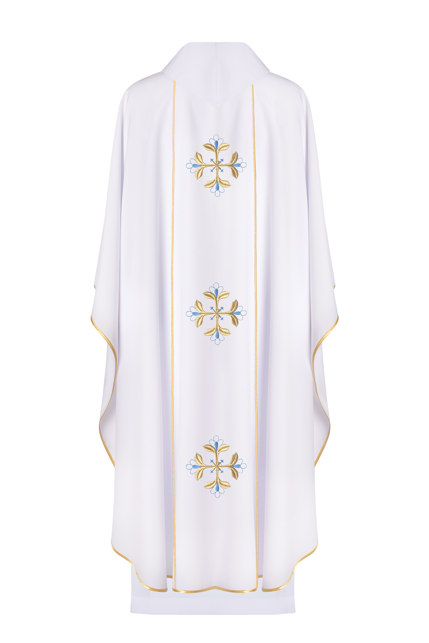 Biały ornat liturgiczny maryjny z pasem - ORNATY.PL