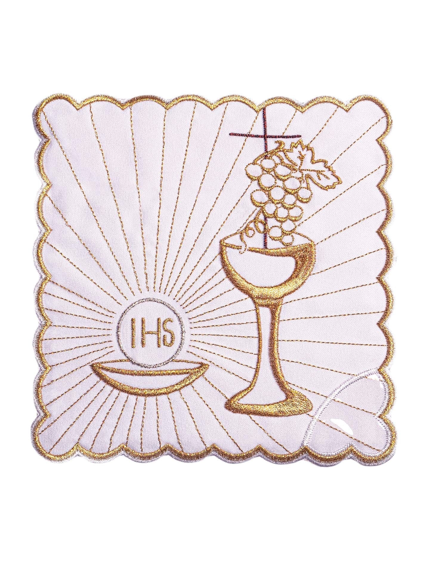 Bielizna kielichowa lniana z haftem Eucharystycznym - ORNATY.PL