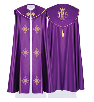 Kapa eucharystyczna monogram IHS Fioletowa - SZATYLITURGICZNE.PL