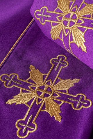 Kapa eucharystyczna monogram IHS Fioletowa - SZATYLITURGICZNE.PL