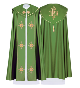 Kapa eucharystyczna monogram IHS Zielona - SZATYLITURGICZNE.PL