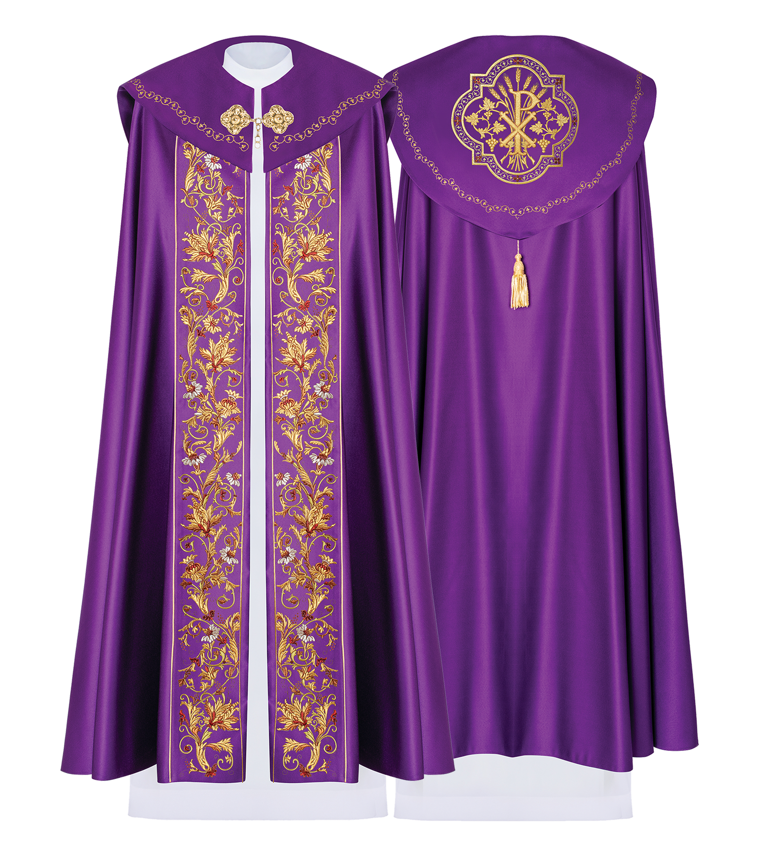 Kapa eucharystyczna monogram PX w kolorze fioletowym - ORNATY.PL