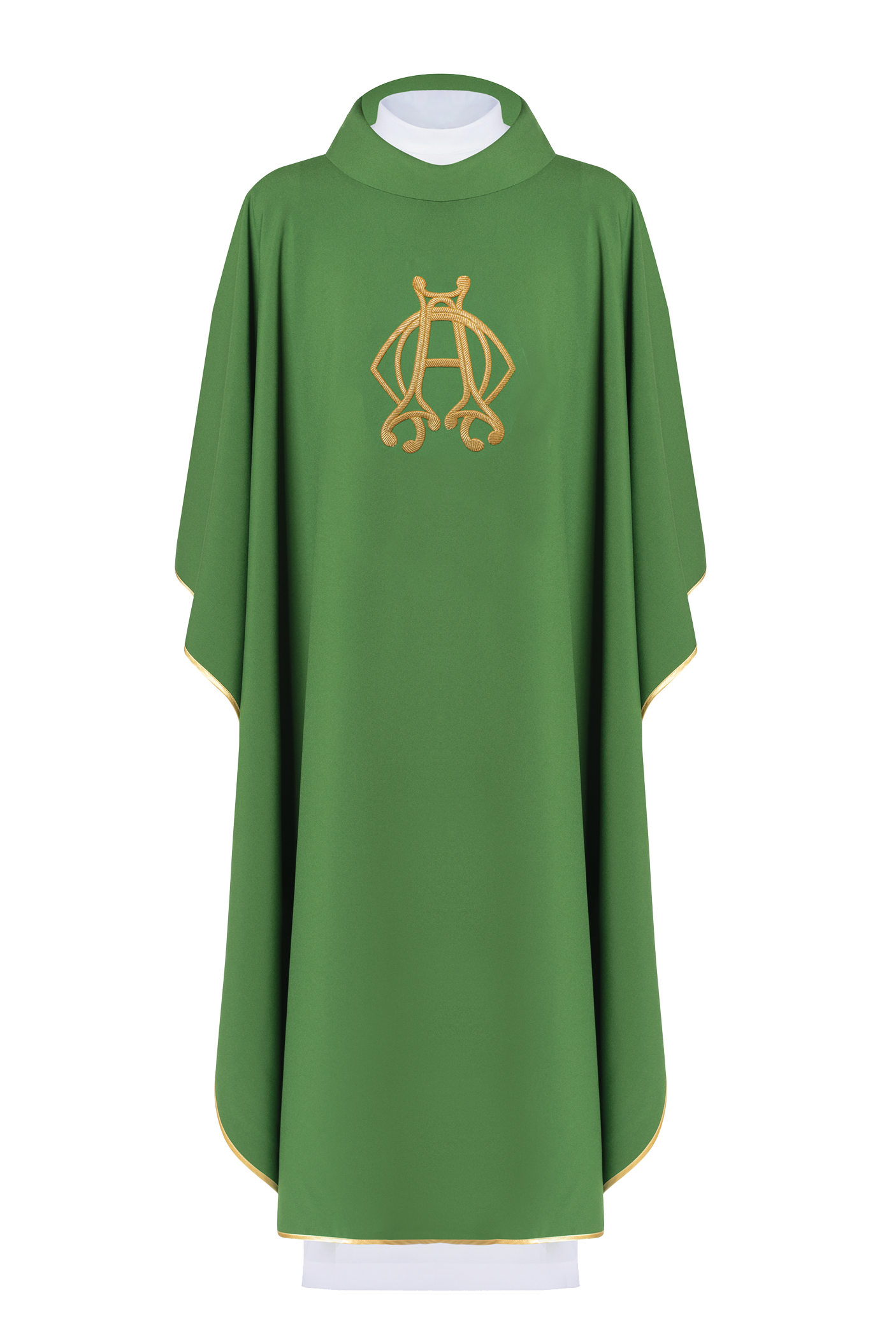 Ornat haftowany Zielony Alfa i Omega - ORNATY.PL