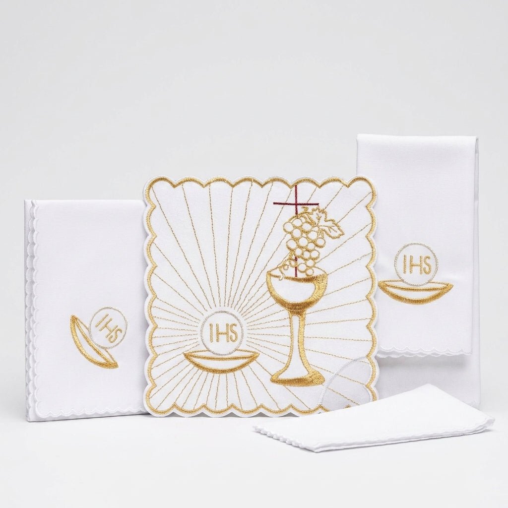 Bielizna Kielichowa Eucharystyczna Złoty Haft - Komplet 4 el. - SZATYLITURGICZNE.PL