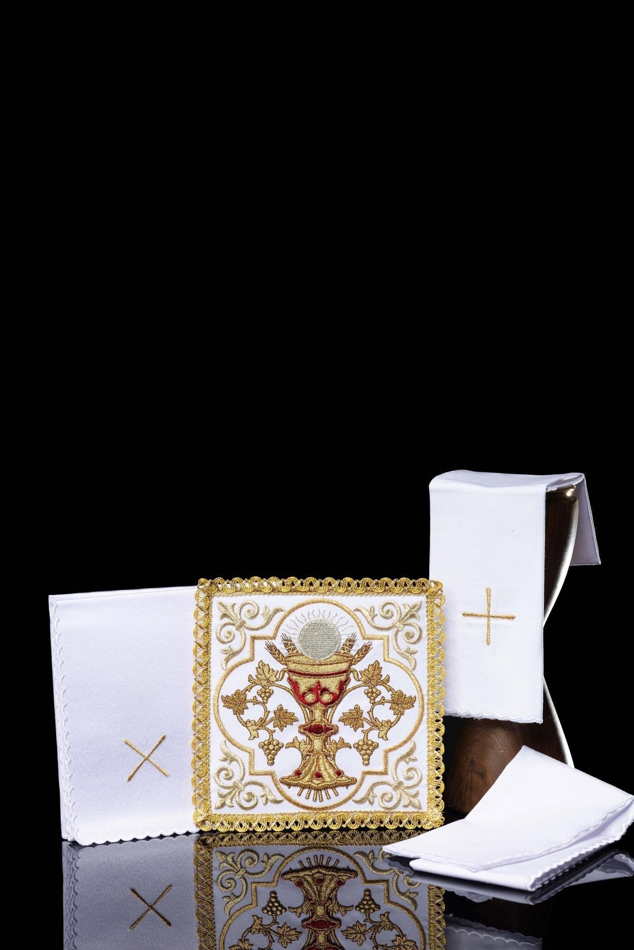 Bielizna Kielichowa Haftowana Kielich Eucharystyczny - Komplet Bawełniany - SZATYLITURGICZNE.PL