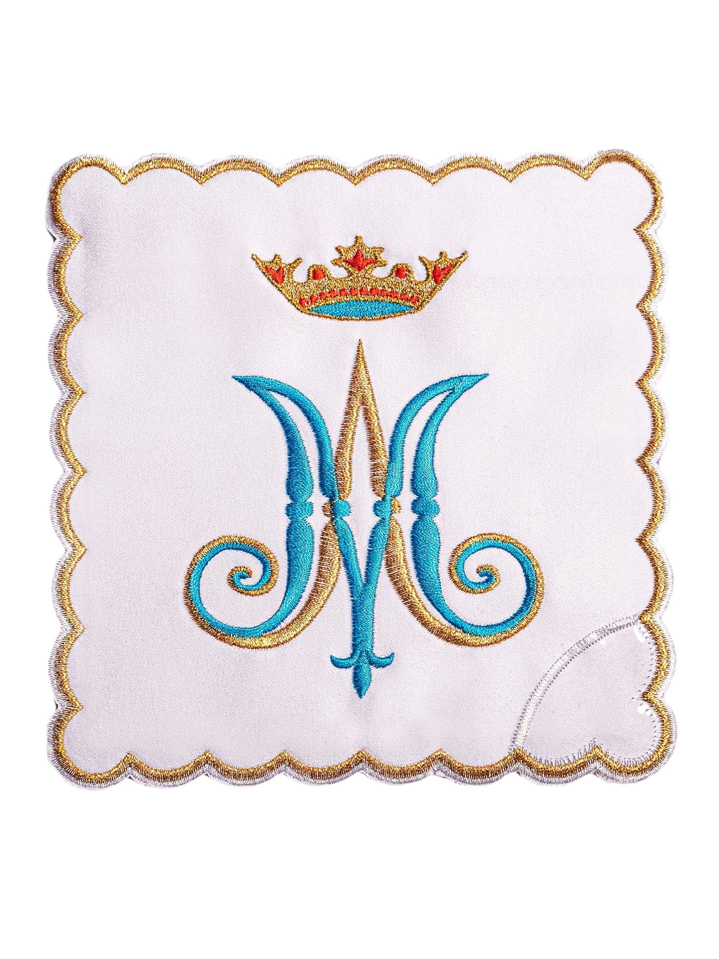 Bielizna Kielichowa Haftowana Maryjnie - Komplet Liturgiczny - SZATYLITURGICZNE.PL