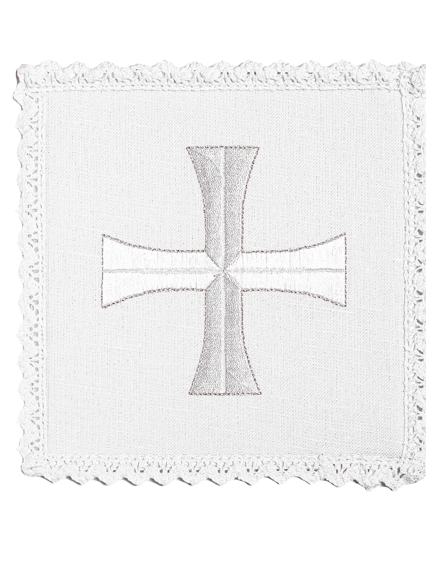Bielizna Kielichowa Lniana z Haftem Krzyża - Komplet 4 - częściowy - SZATYLITURGICZNE.PL