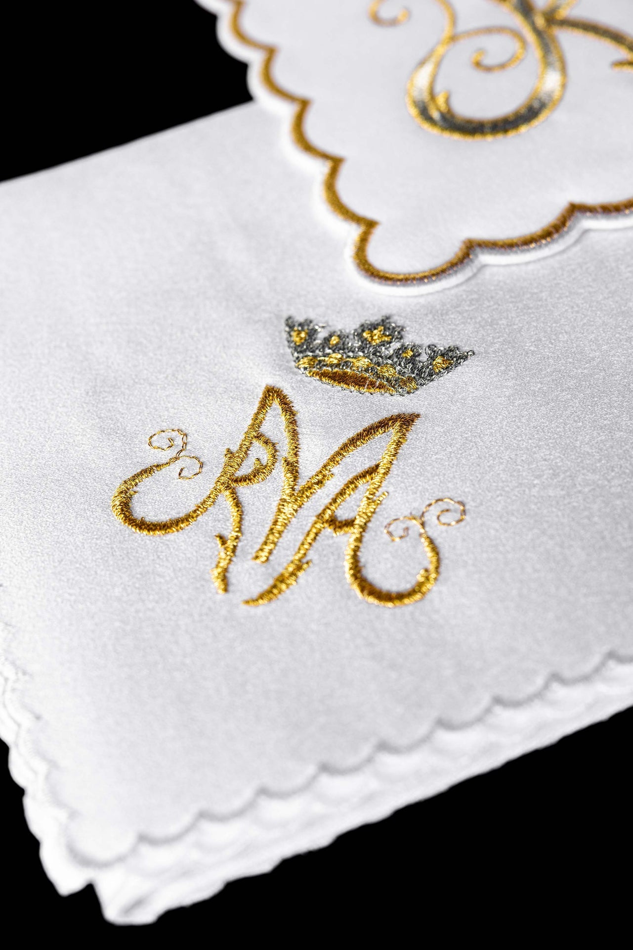 Bielizna Kielichowa Maryjna Srebrny Symbol - Komplet Liturgiczny - SZATYLITURGICZNE.PL