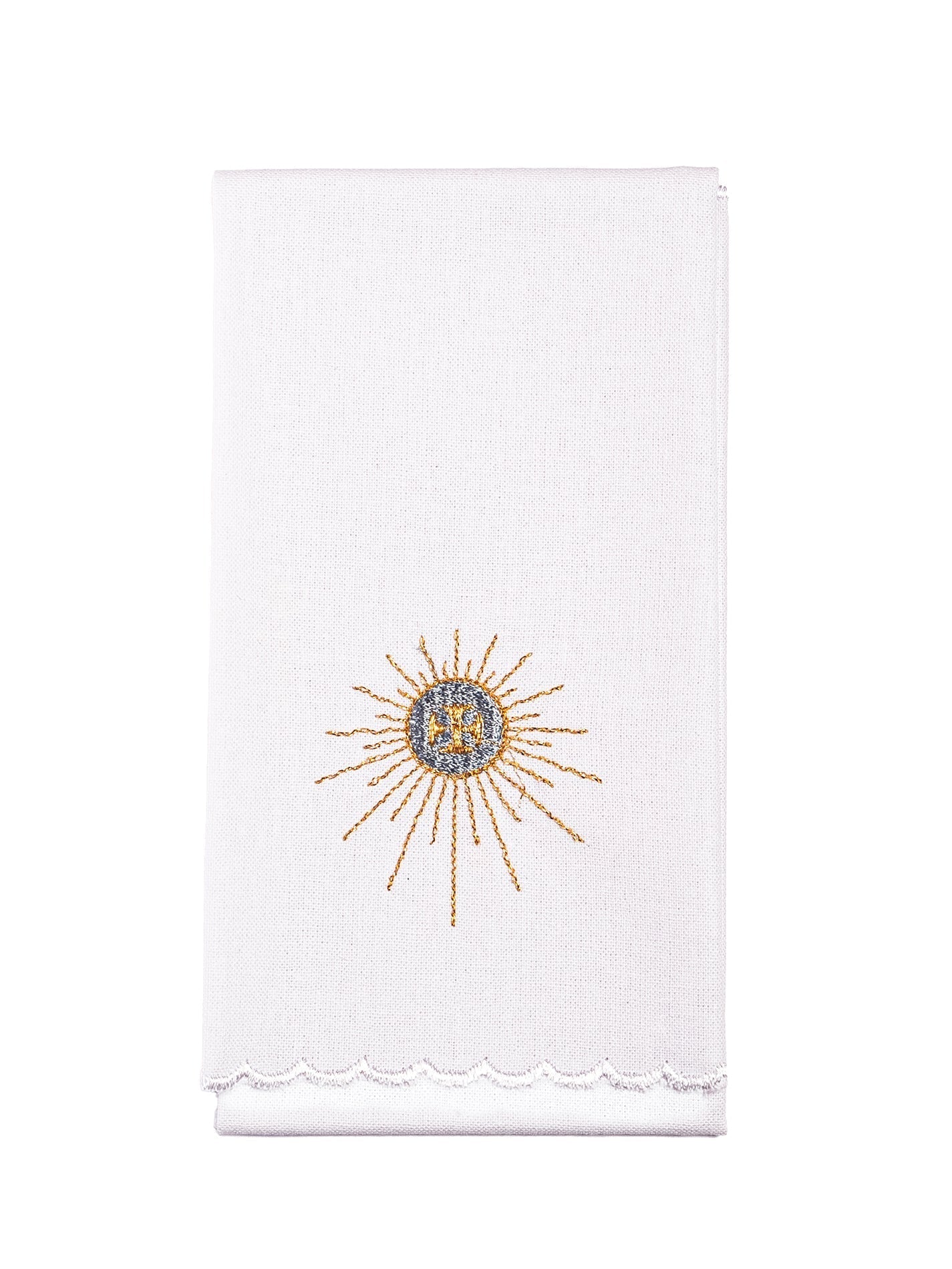 Bielizna Kielichowa z Haftem Eucharystycznym - Złoto - Srebrna - SZATYLITURGICZNE.PL