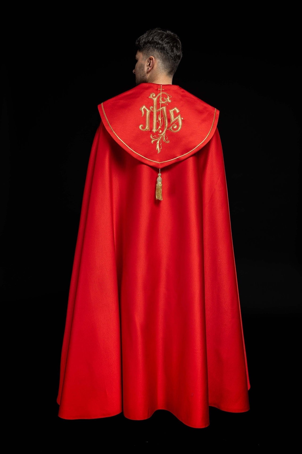 Kapa eucharystyczna monogram IHS Czerwona - SZATYLITURGICZNE.PL