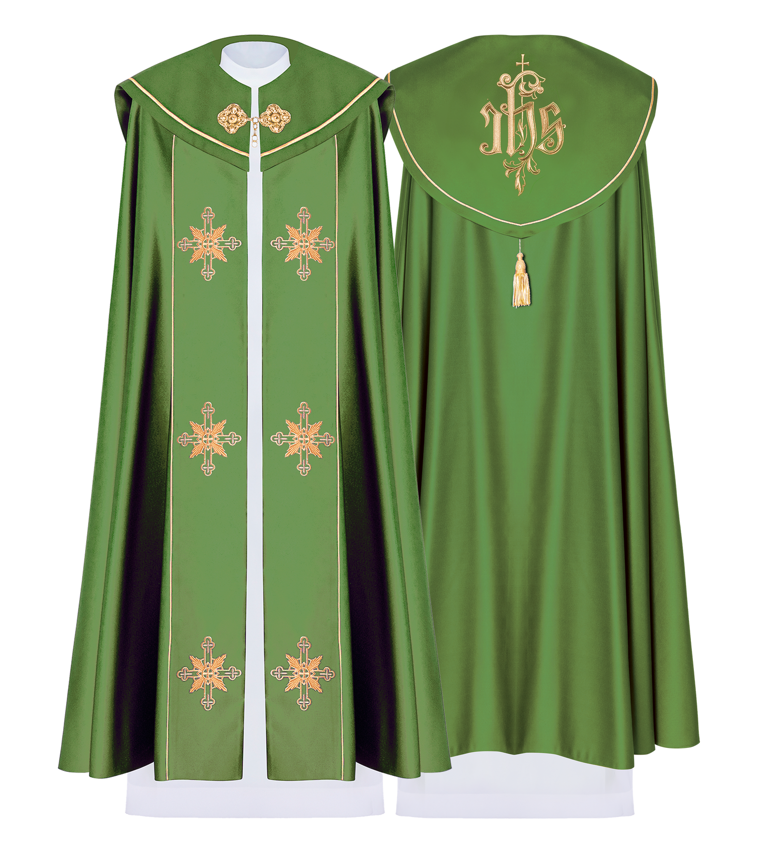 Kapa Eucharystyczna z Monogramem IHS w Zielonym Kolorze