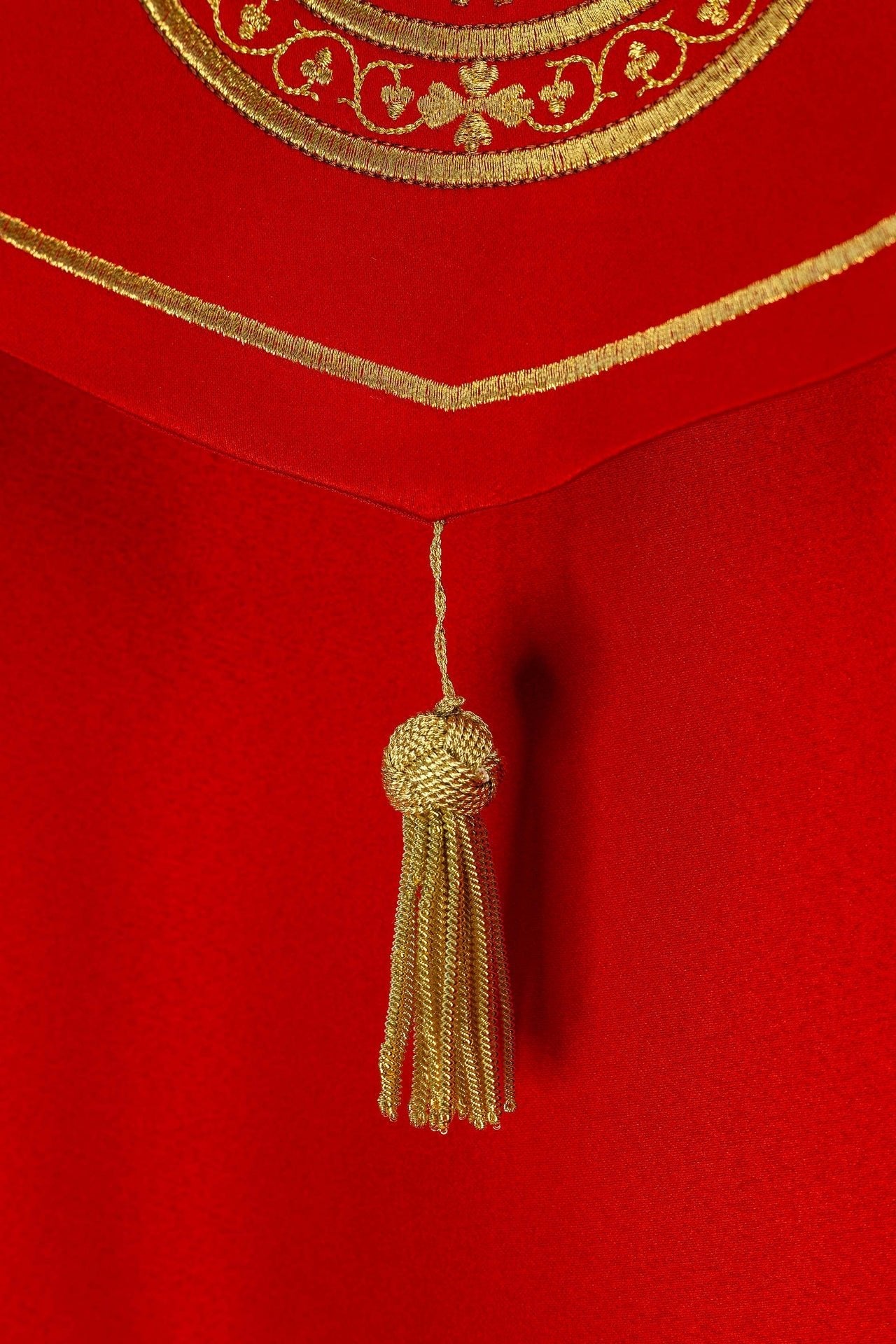 Kapa liturgiczna haftowana Kielich czerwona - SZATYLITURGICZNE.PL