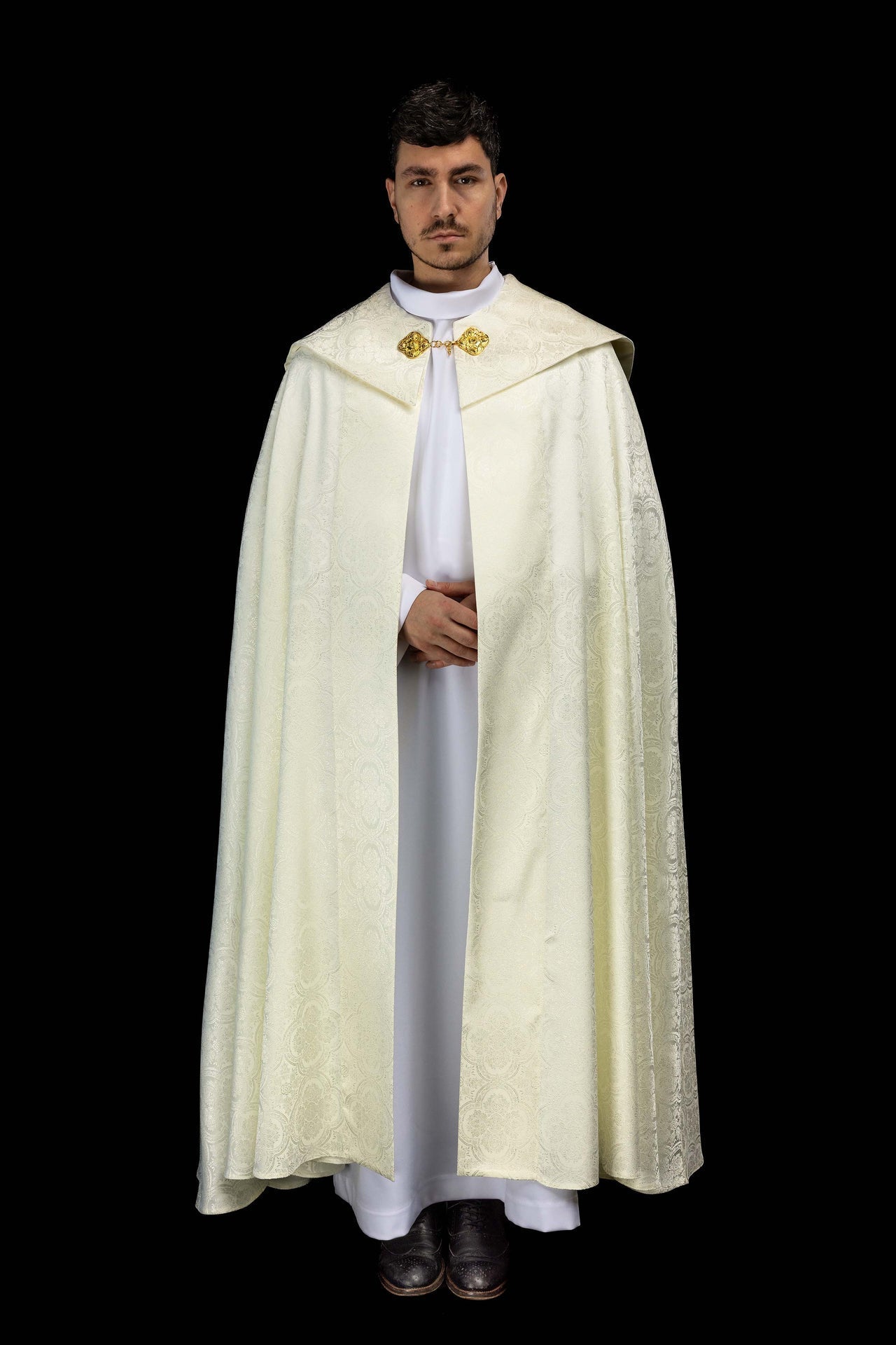Kapa liturgiczna żakardowa ecru - SZATYLITURGICZNE.PL