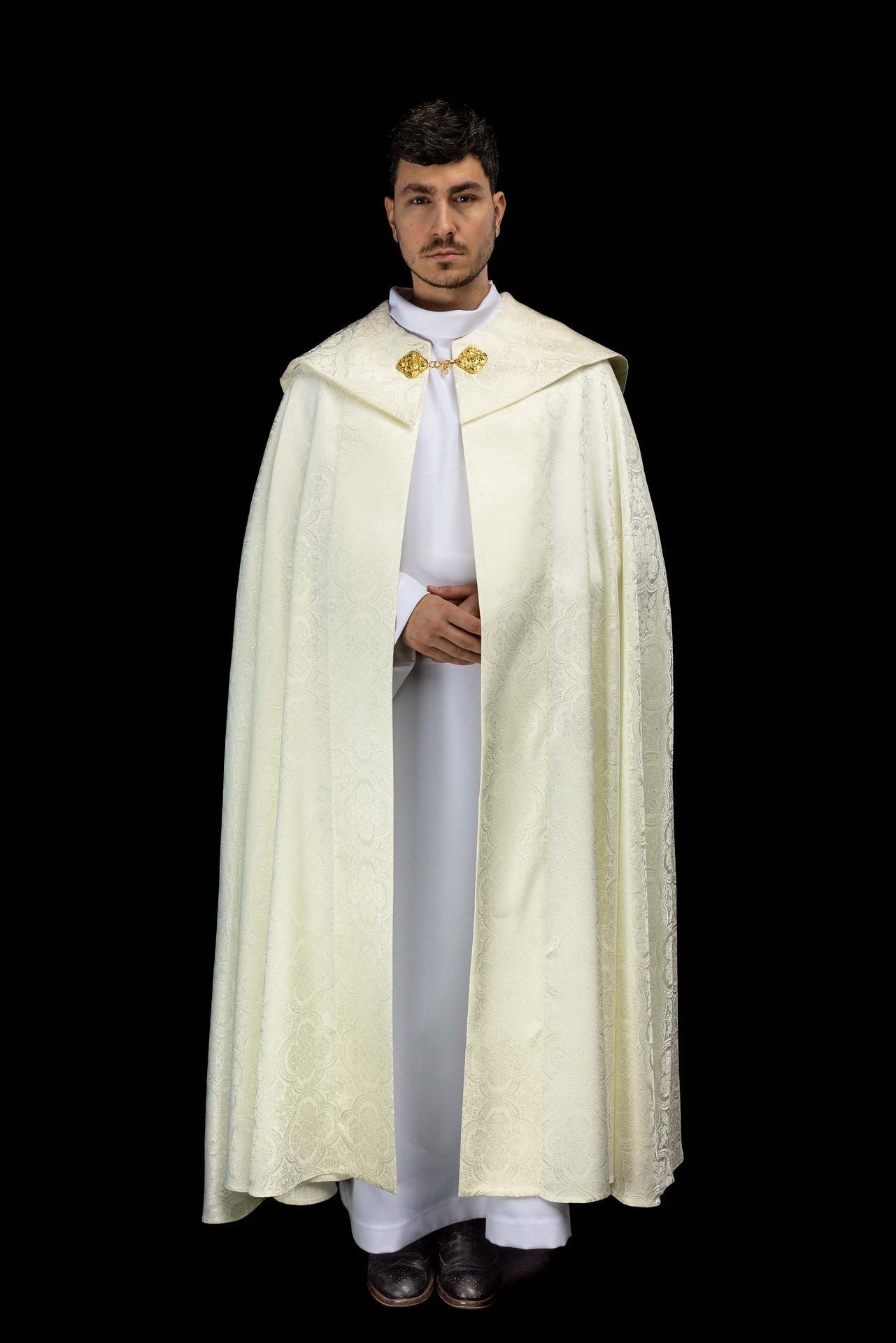 Kapa liturgiczna żakardowa ecru - SZATYLITURGICZNE.PL