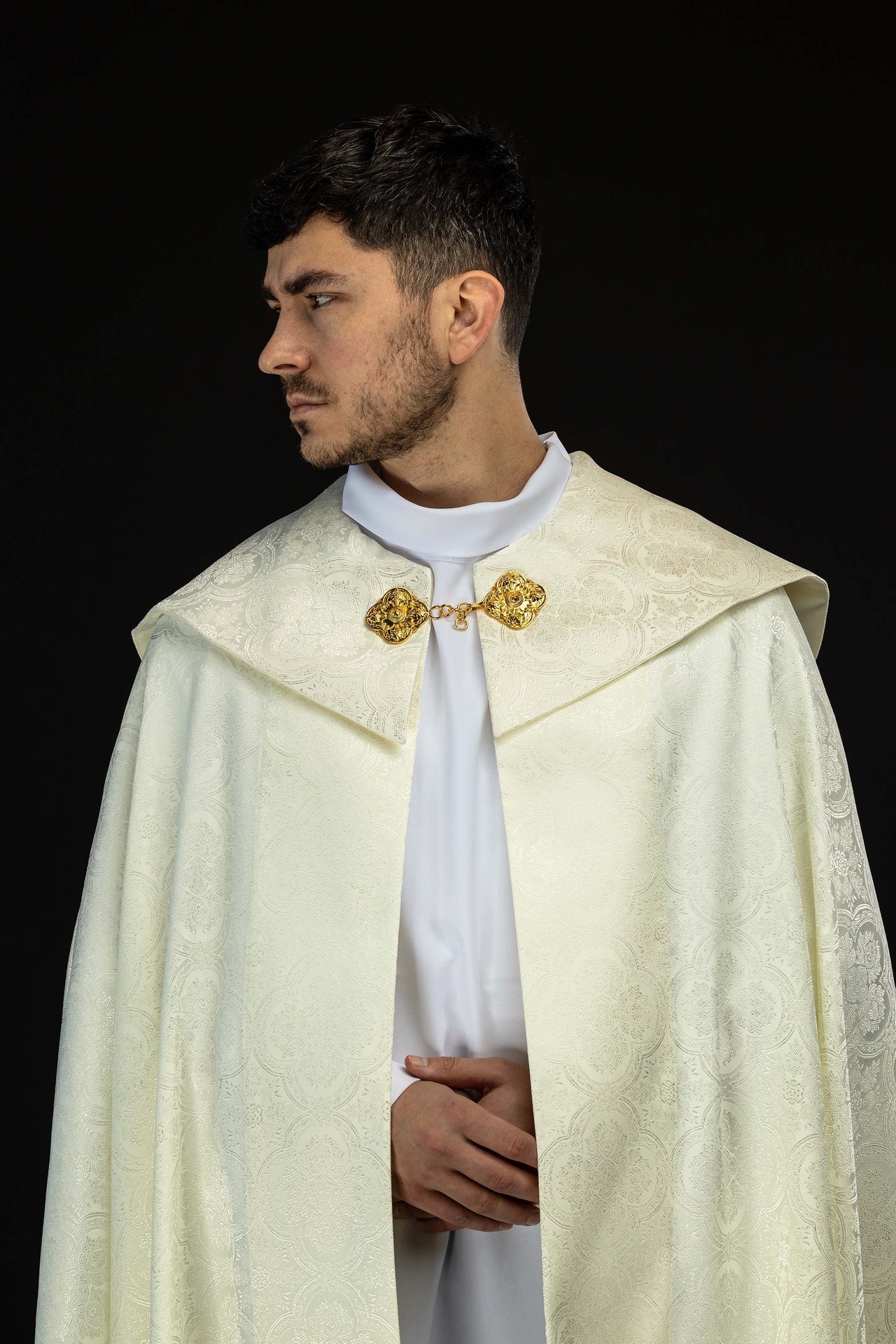 Kapa liturgiczna żakardowa ecru - SZATYLITURGICZNE.PL