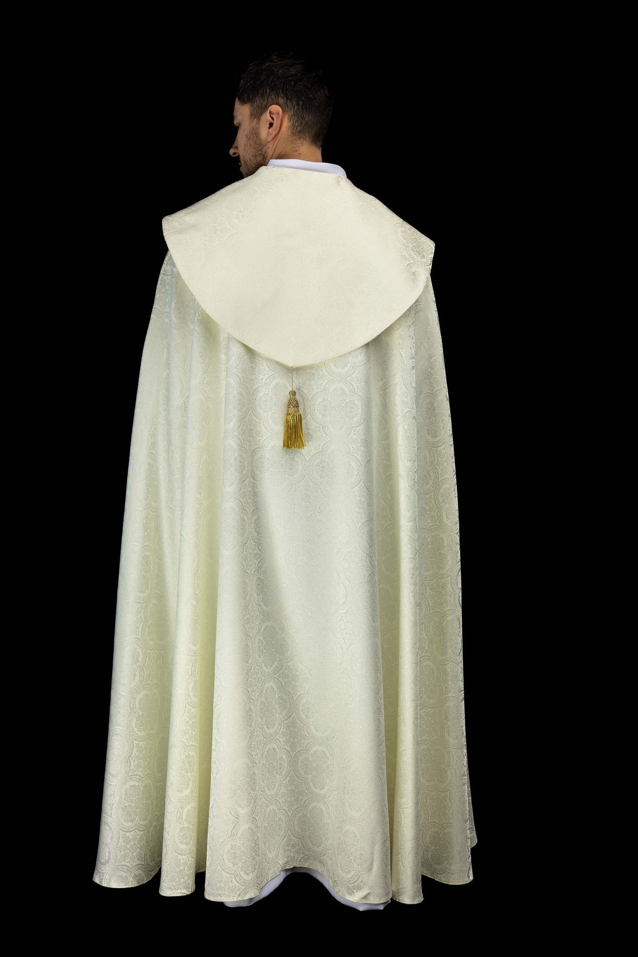 Kapa liturgiczna żakardowa ecru - SZATYLITURGICZNE.PL