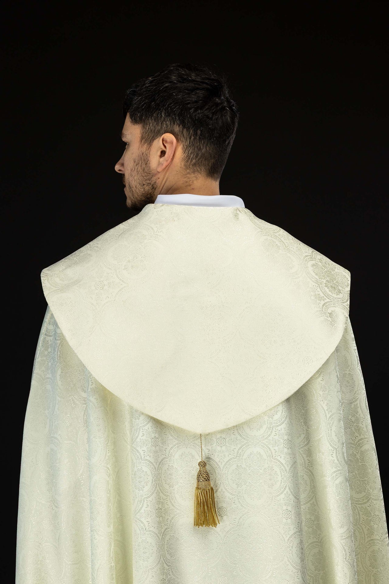 Kapa liturgiczna żakardowa ecru - SZATYLITURGICZNE.PL