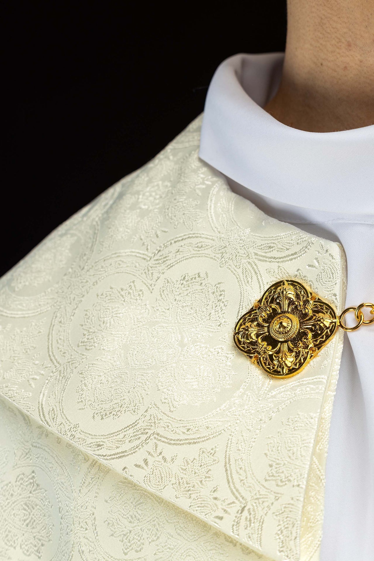 Kapa liturgiczna żakardowa ecru - SZATYLITURGICZNE.PL