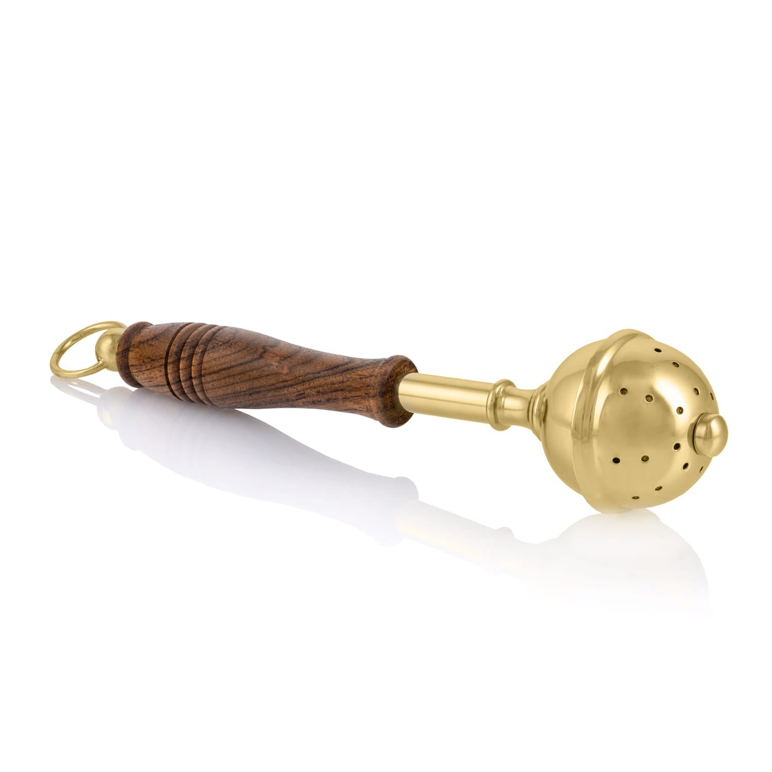 Krucyfiks Mosiężny z Drewnianą Podstawą - 26cm - SZATYLITURGICZNE.PL
