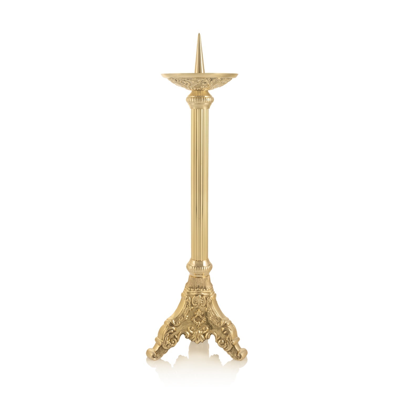 Lichtarz Mosiężny Liturgiczny - Wysokość 50 cm - Złoty Odlew - SZATYLITURGICZNE.PL