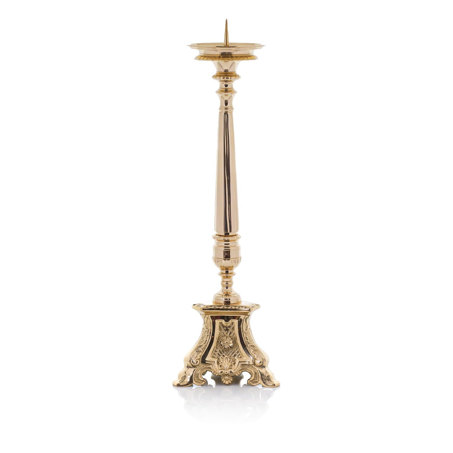 Lichtarz Mosiężny Ołtarzowy - Wysokość 48 cm, Klasyczny Design - SZATYLITURGICZNE.PL
