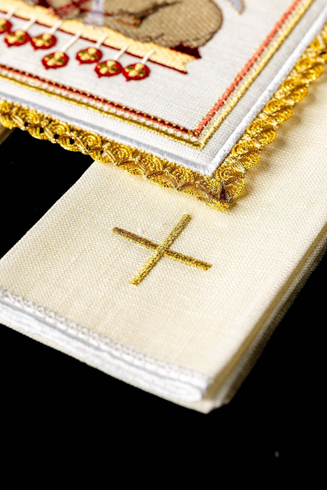 Lniany Komplet Kielichowy Baranek - Palka, Korporał, Puryfikaterz - SZATYLITURGICZNE.PL