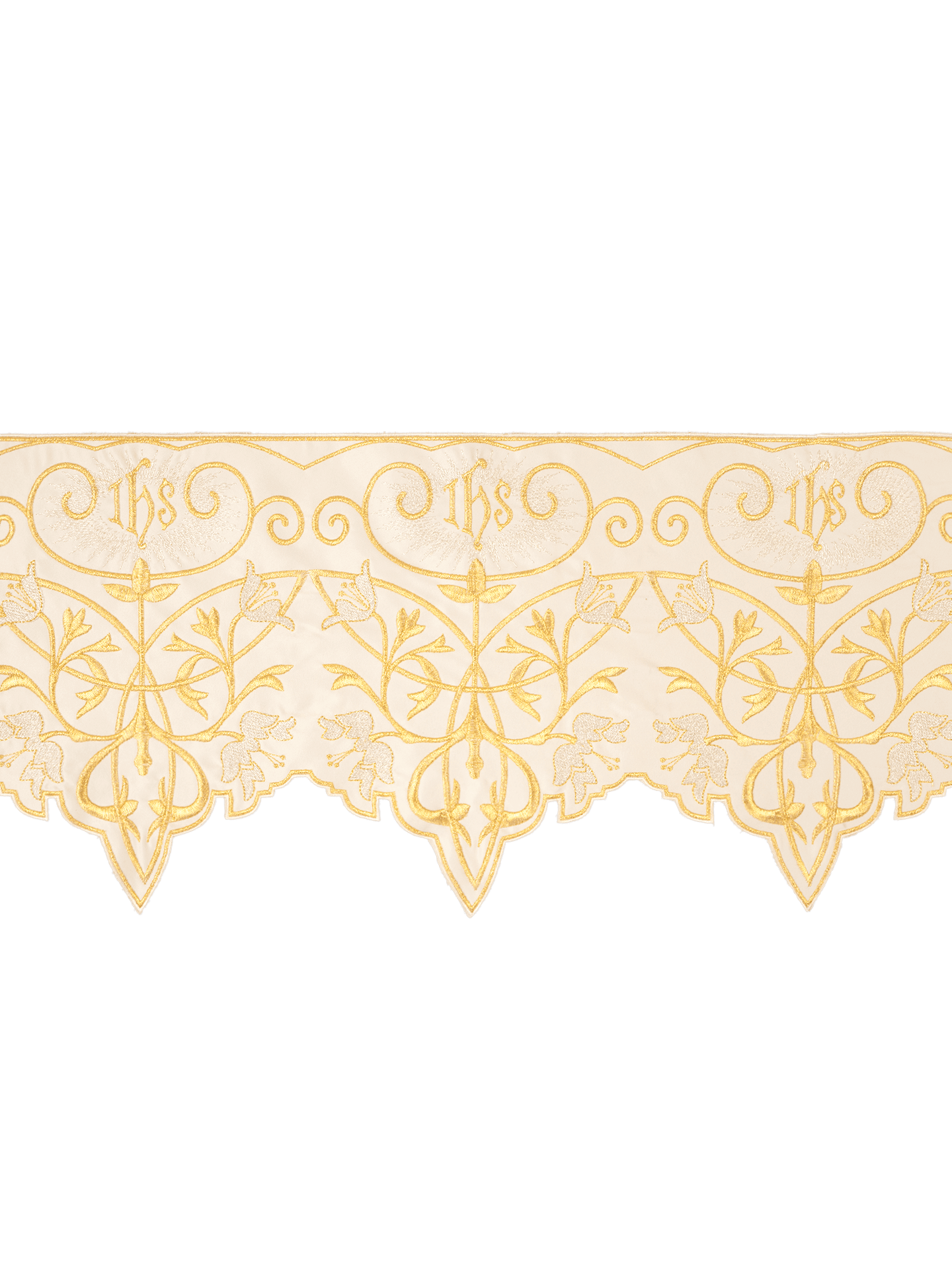 Metraż z monogramem IHS w kolorze ecru - SZATYLITURGICZNE.PL