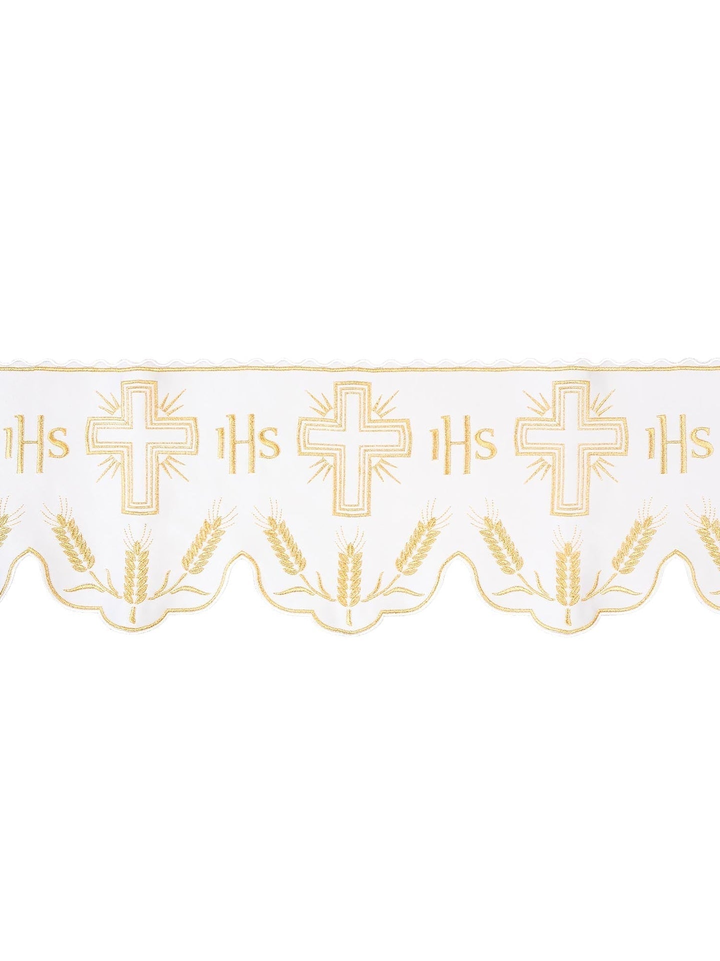 Metraż z monogramem IHS w kolorze z motywem krzyża - SZATYLITURGICZNE.PL