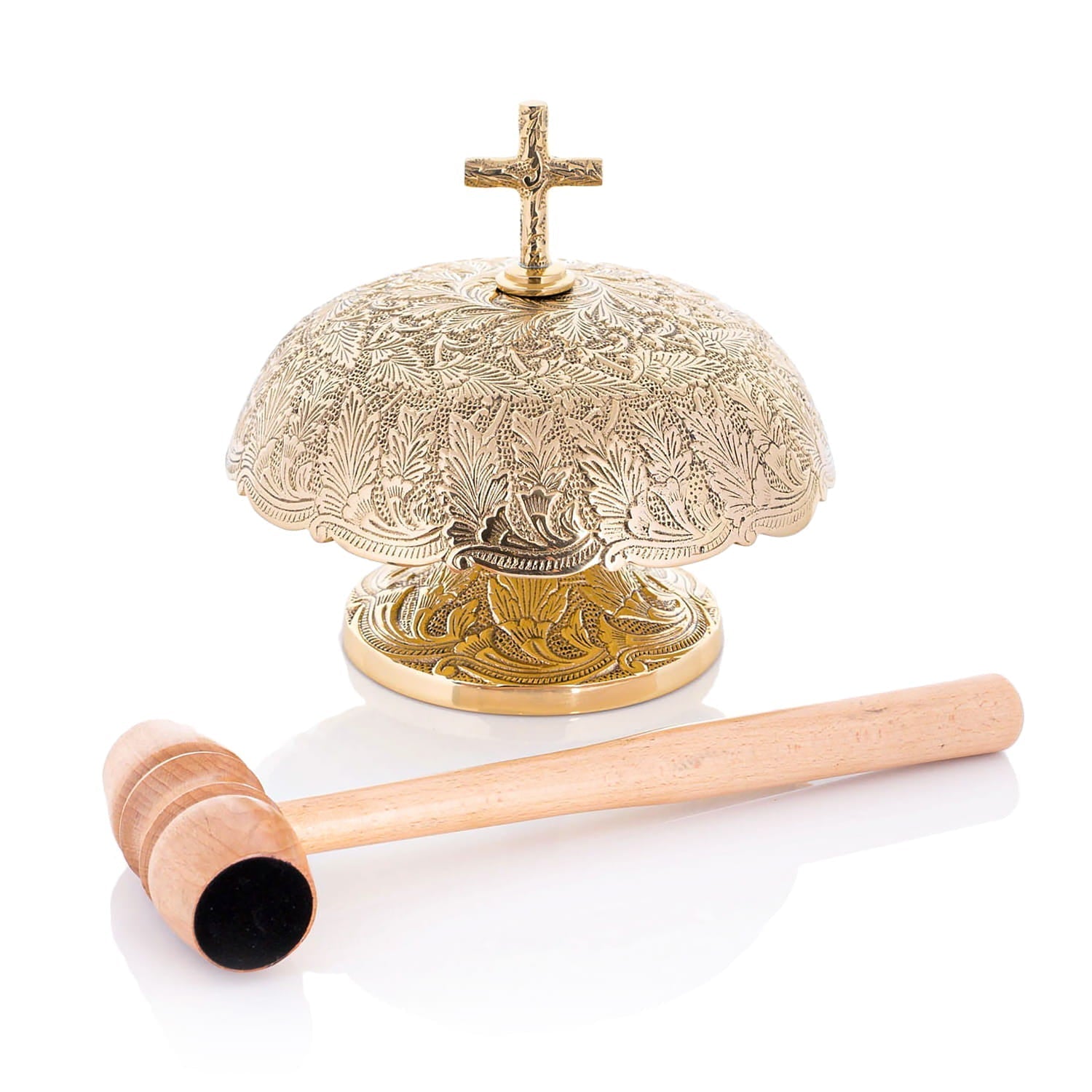 Mosiężny Gong Ścienny z Młotkiem - Tradycyjny Instrument - SZATYLITURGICZNE.PL