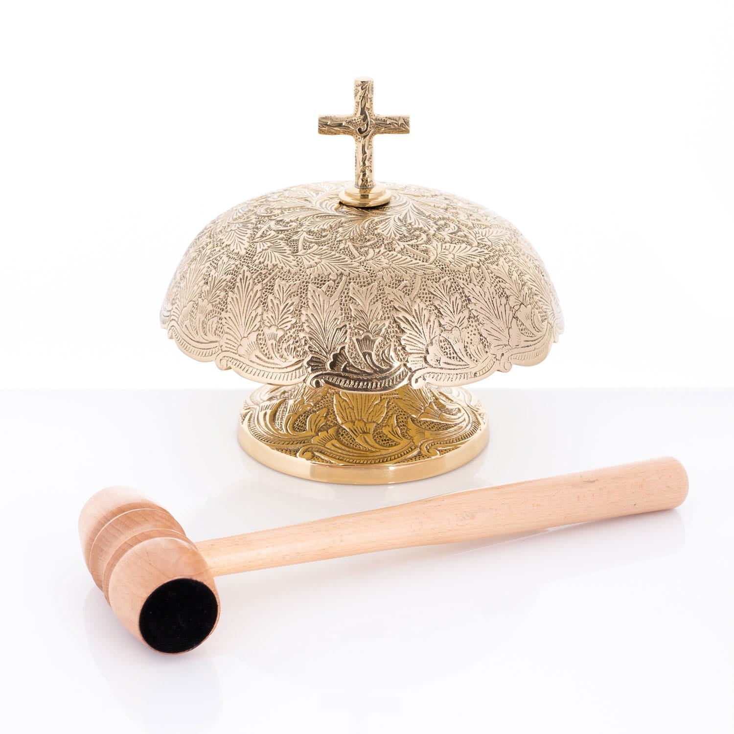 Mosiężny Gong Ścienny z Młotkiem - Tradycyjny Instrument - SZATYLITURGICZNE.PL