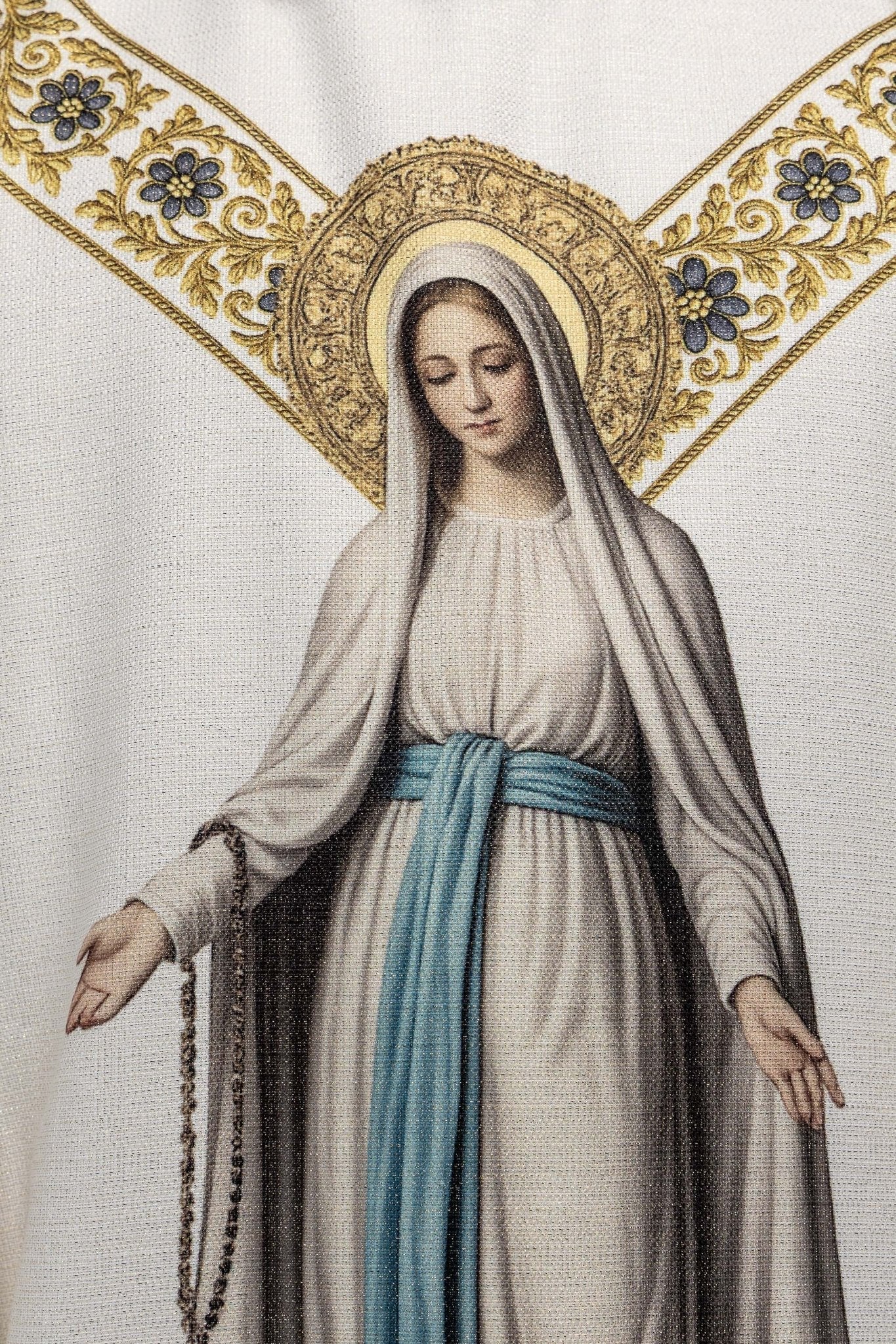 Ornat drukowany z wizerunkiem Matki Bożej z Lourdes - SZATYLITURGICZNE.PL