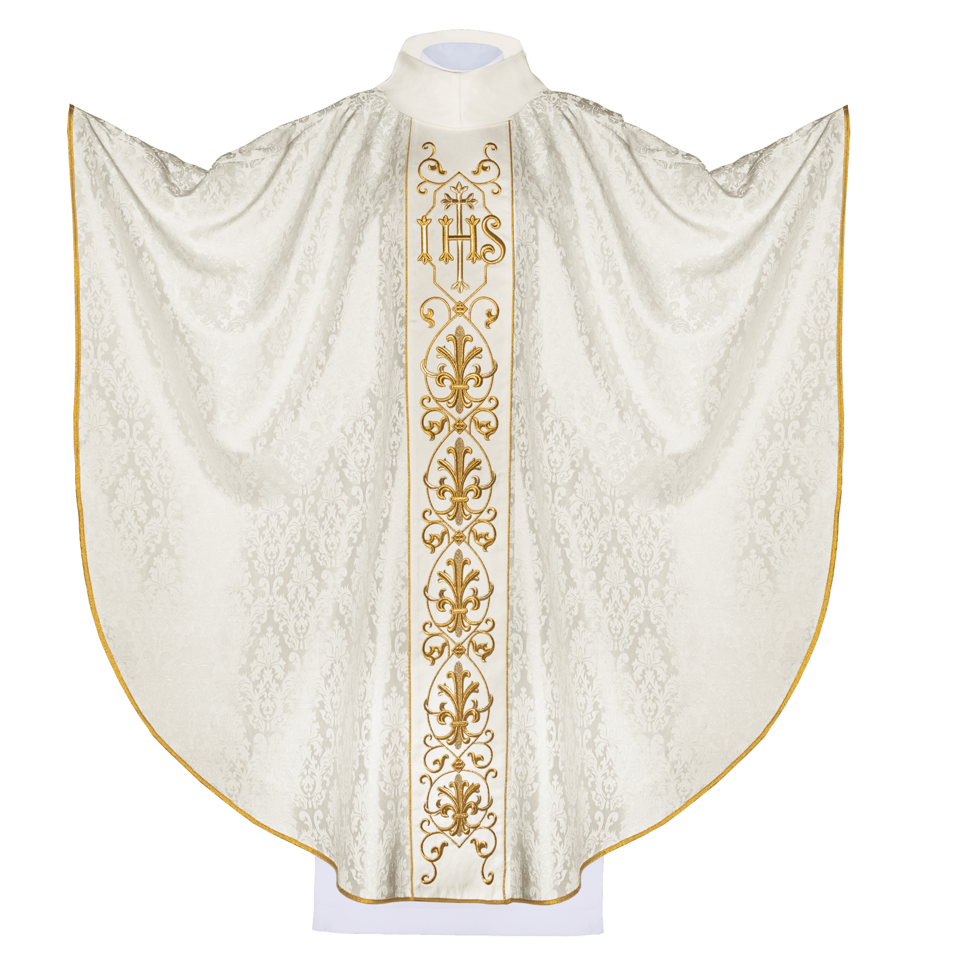Ornat Ecru z Haftem IHS - Elegancka Szata Liturgiczna z Polski - SZATYLITURGICZNE.PL