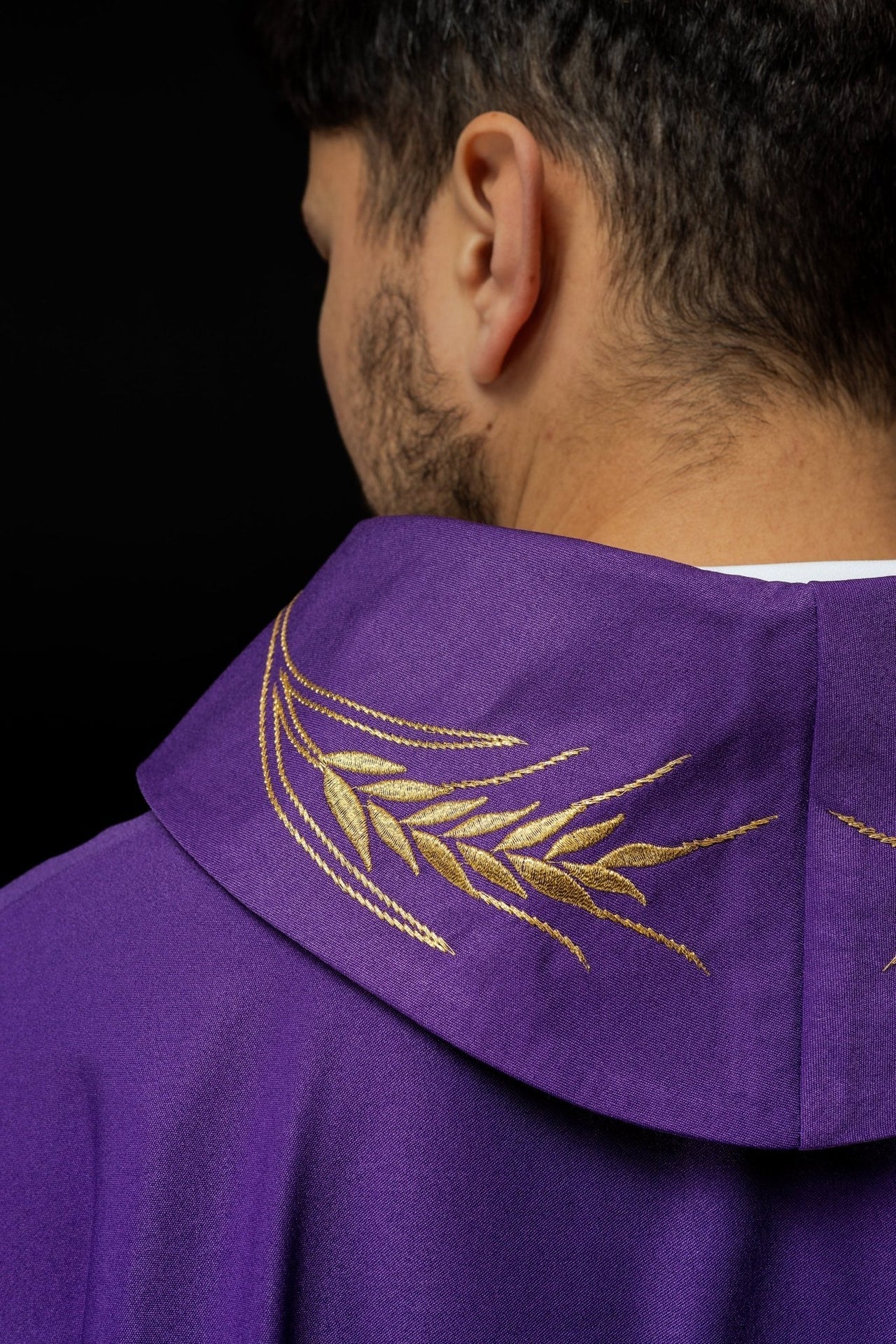 Ornat Fioletowy Haft Krzyż Kłosy - Polski Producent Szat Liturgicznych - SZATYLITURGICZNE.PL