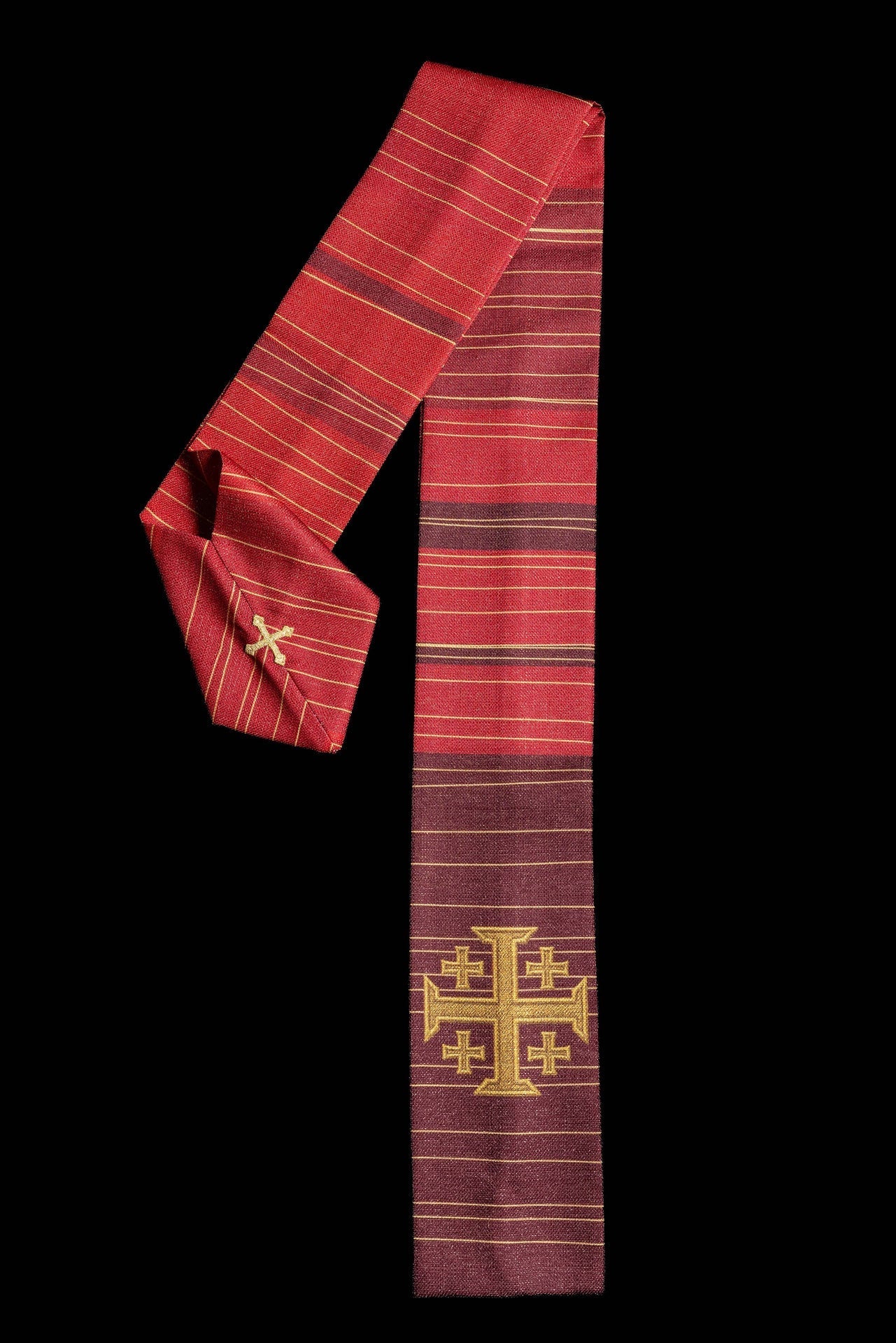 Ornat Liturgiczny Czerwony Krzyż Jerozolimski Drukowany - SZATYLITURGICZNE.PL