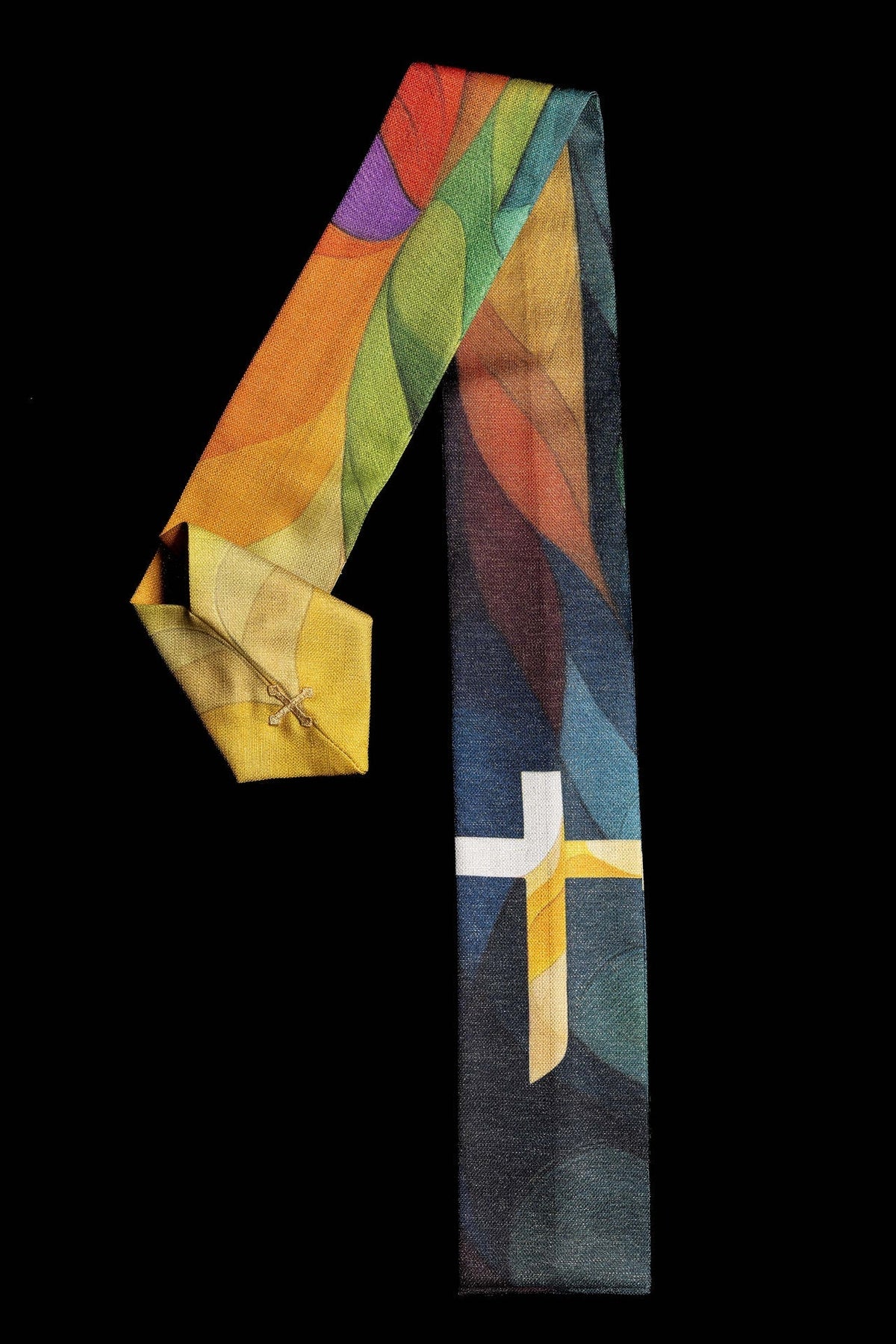 Ornat Liturgiczny Drukowany Wielobarwny - Motyw Krzyża Nowoczesny - SZATYLITURGICZNE.PL