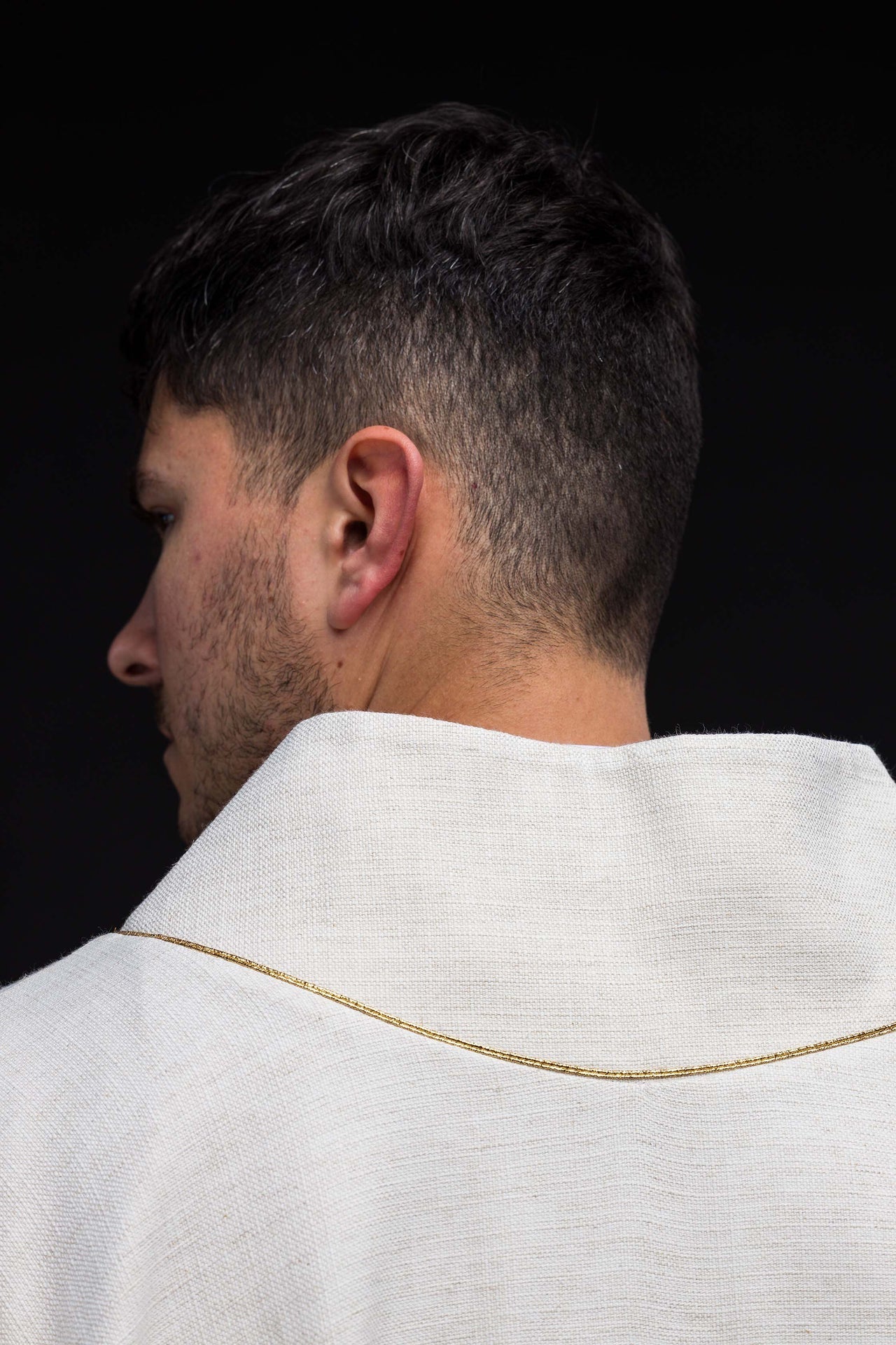 Ornat Liturgiczny Kremowy z Haftem Św. Franciszka - Franciszkański - SZATYLITURGICZNE.PL