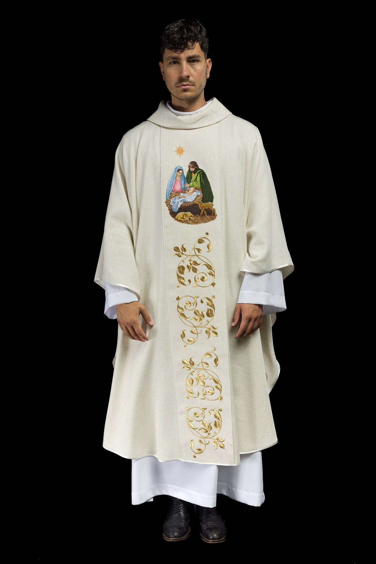 Ornat Liturgiczny Święta Rodzina Haftowany - Naturalna Tkanina PE - SZATYLITURGICZNE.PL