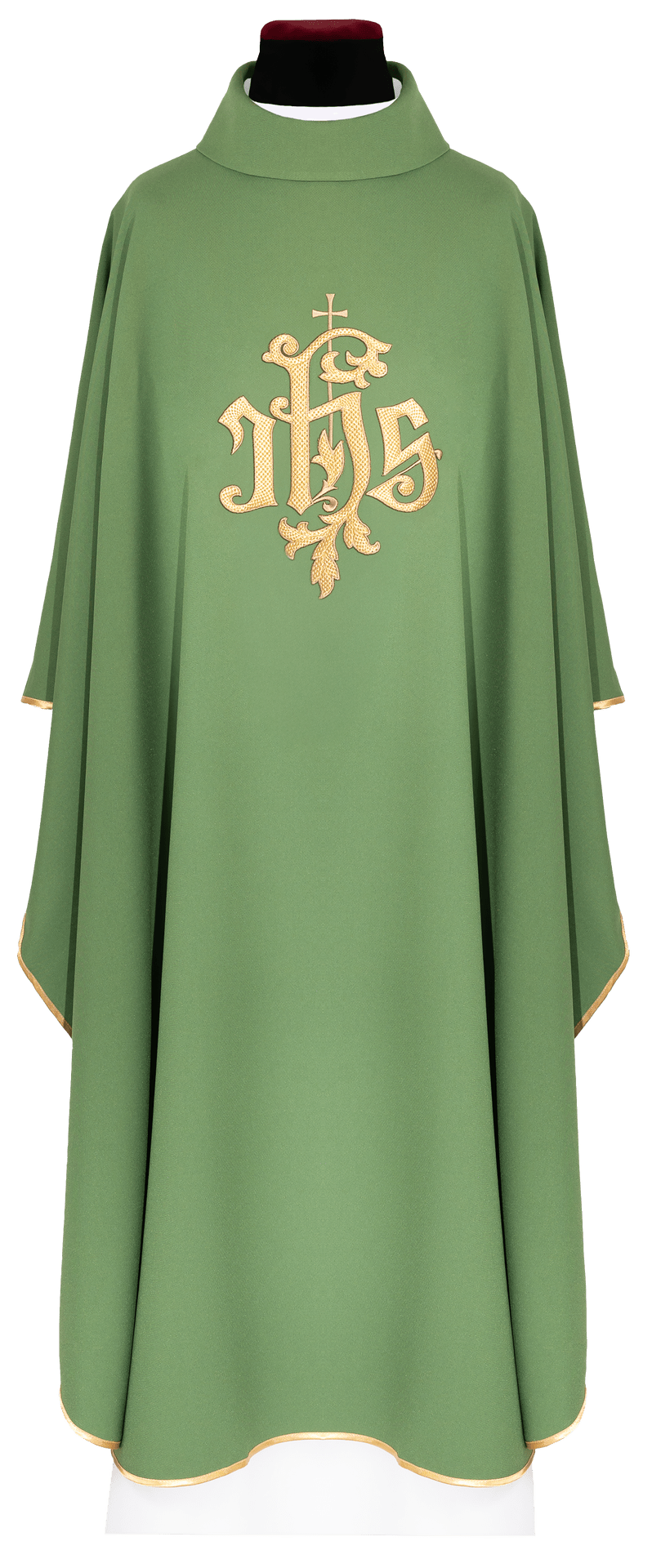 Ornat Liturgiczny Zielony ze Złotym Haftem IHS - Symbolika Eucharystyczna - SZATYLITURGICZNE.PL