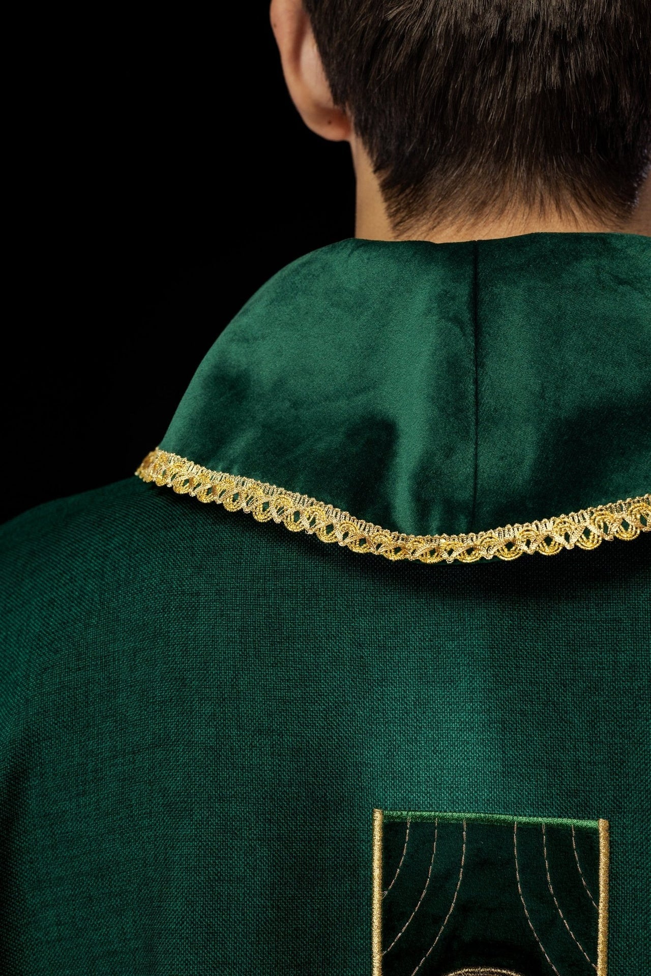 Ornat Liturgiczny Zielony ze Złotymi Krzyżami i Lamówką - SZATYLITURGICZNE.PL