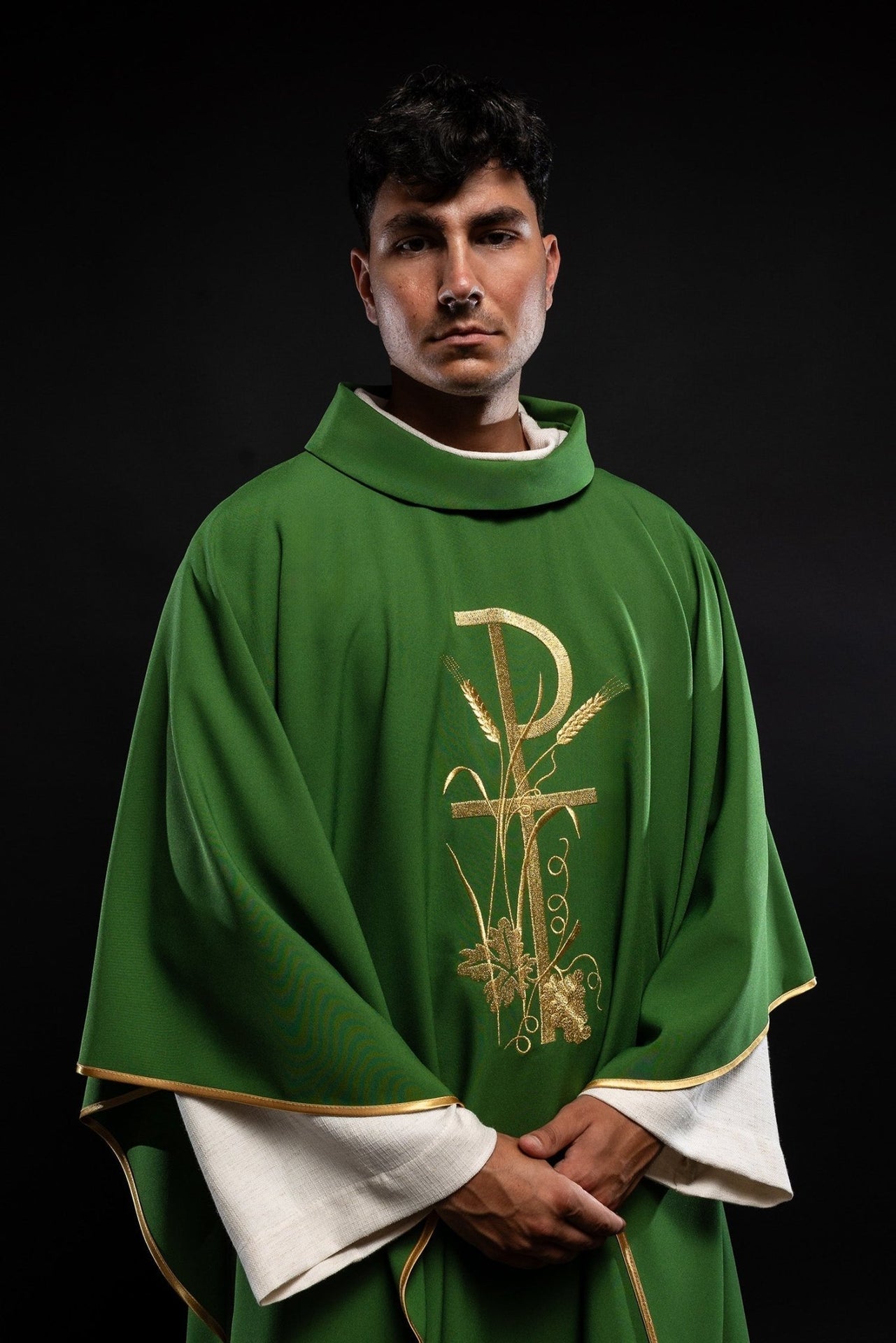 Ornat Liturgiczny Zielony Złoty Krzyż PAX - Polski Producent - SZATYLITURGICZNE.PL