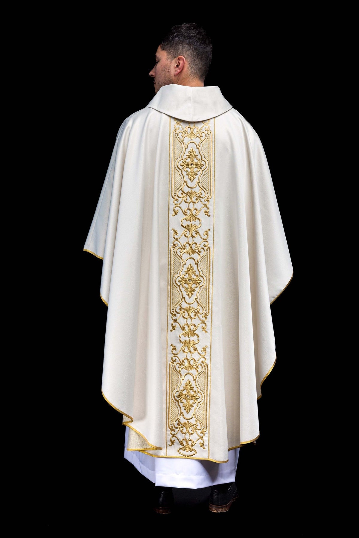 Ornat liturgiczny złoty haft eucharystyczny z połyskiem - SZATYLITURGICZNE.PL
