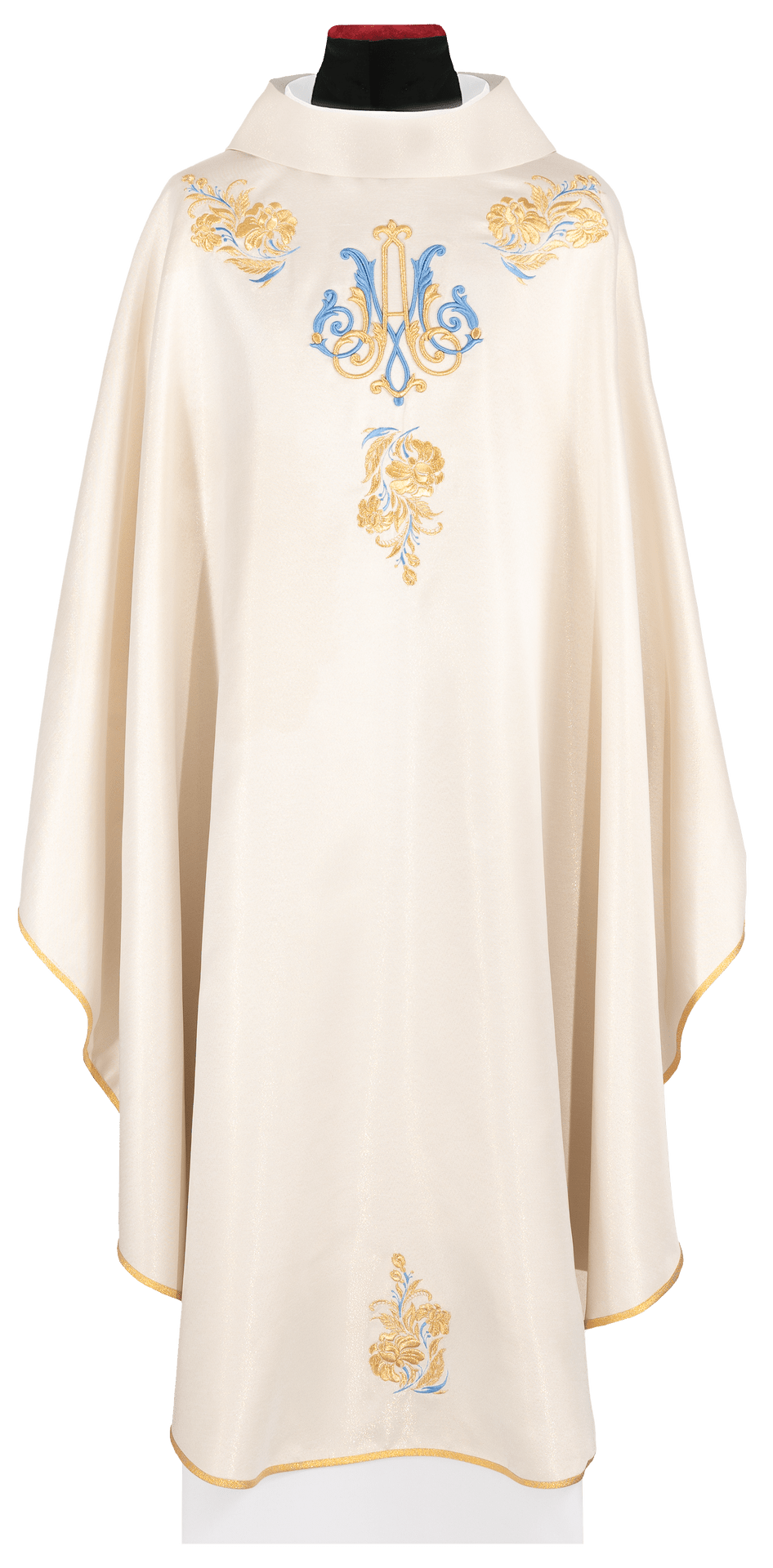 Ornat Maryjny Ecru ze Złotym Haftem - Szaty Liturgiczne - SZATYLITURGICZNE.PL