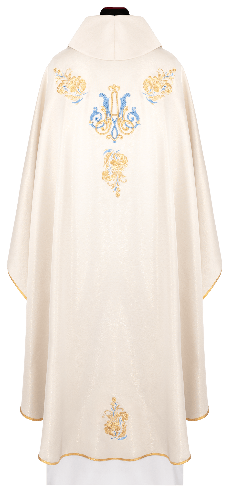 Ornat Maryjny Ecru ze Złotym Haftem - Szaty Liturgiczne - SZATYLITURGICZNE.PL