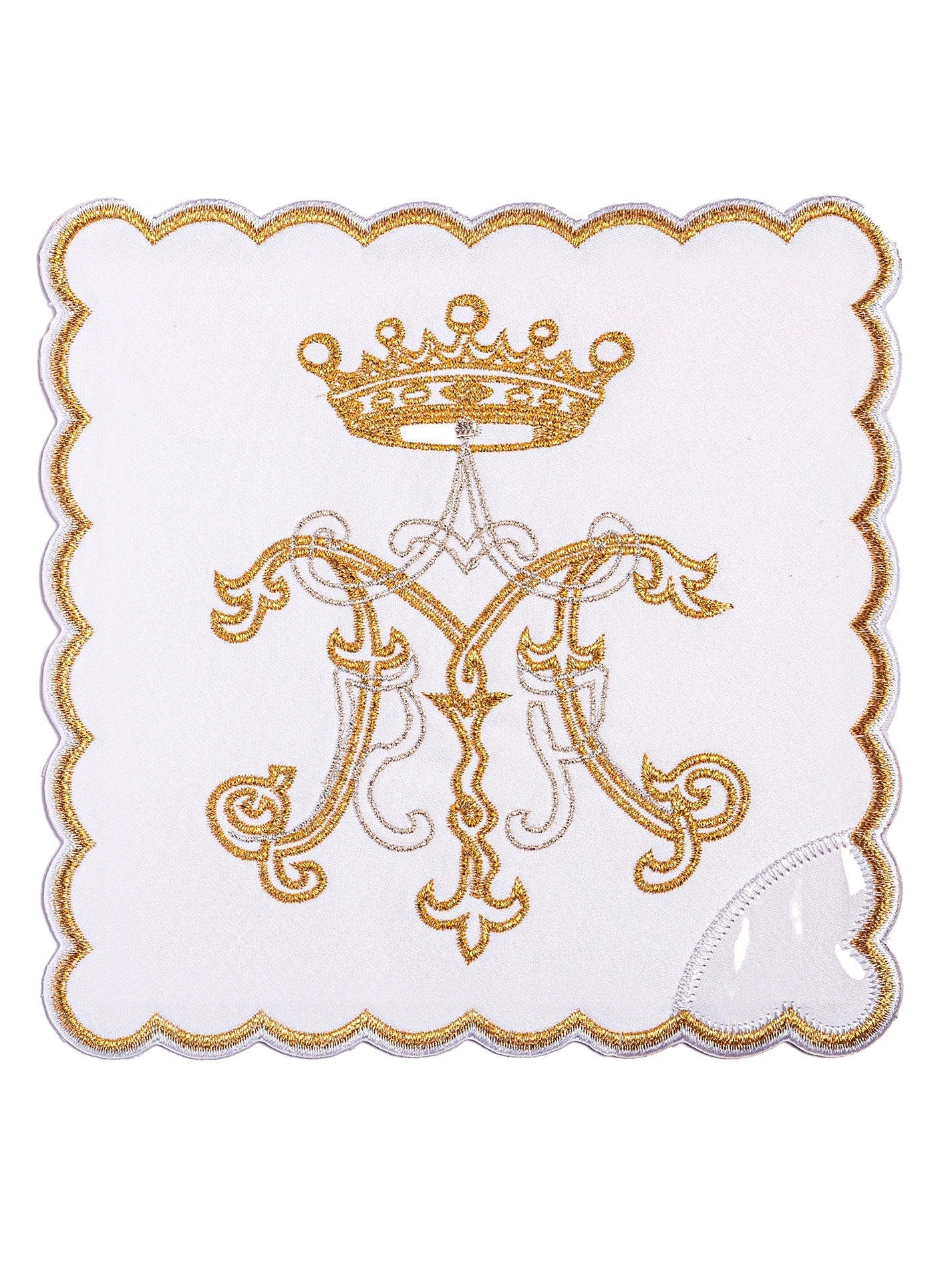 Palka Liturgiczna z Haftem Maryjnym IHS - 18x18 cm - SZATYLITURGICZNE.PL