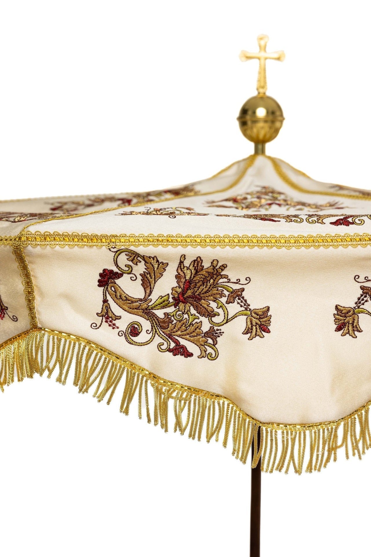 Parasol Procesyjny Lekki Składany - Bordowy lub Ecru - SZATYLITURGICZNE.PL