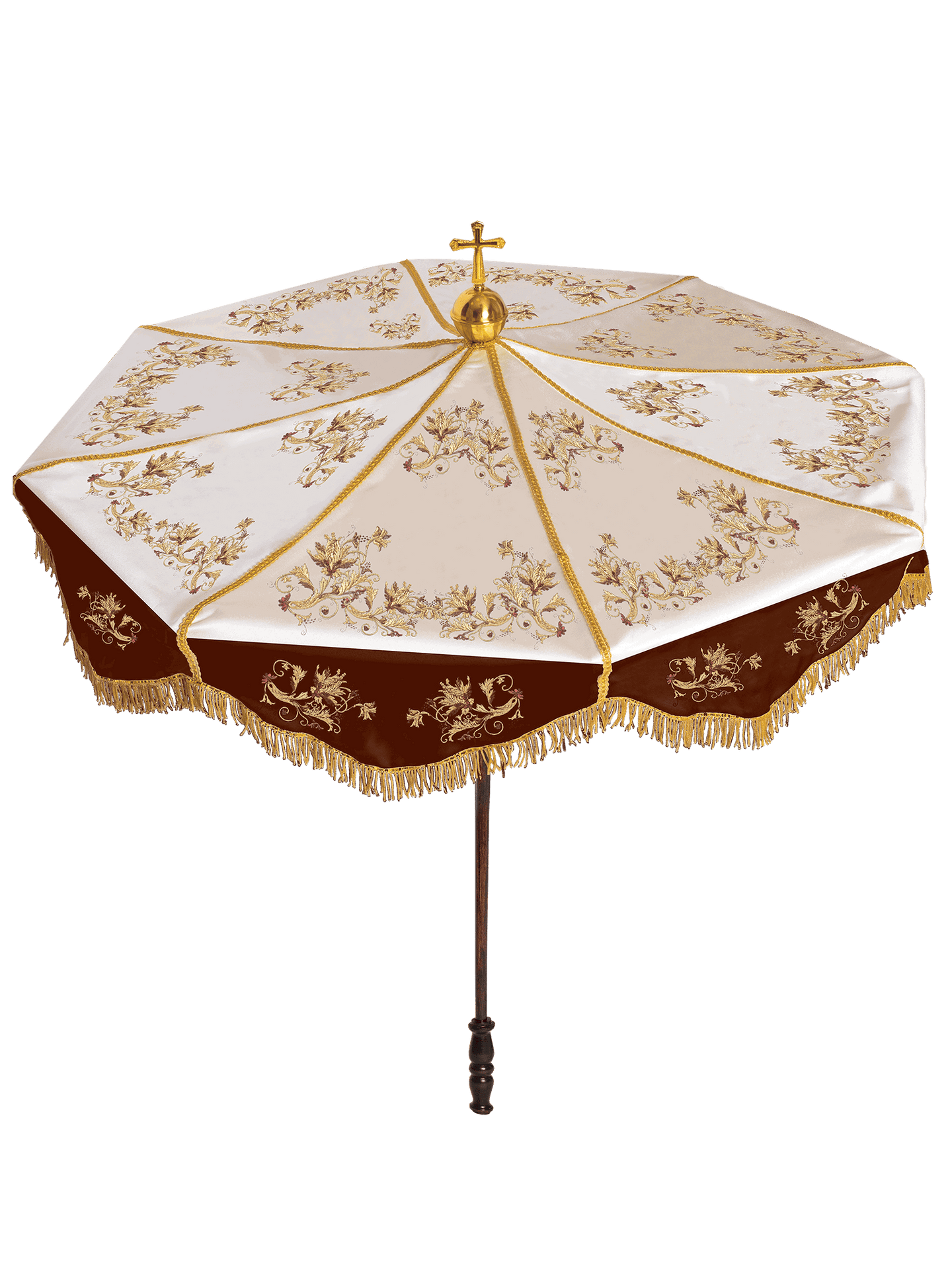 Parasol procesyjny z drewnianym stelażem - SZATYLITURGICZNE.PL