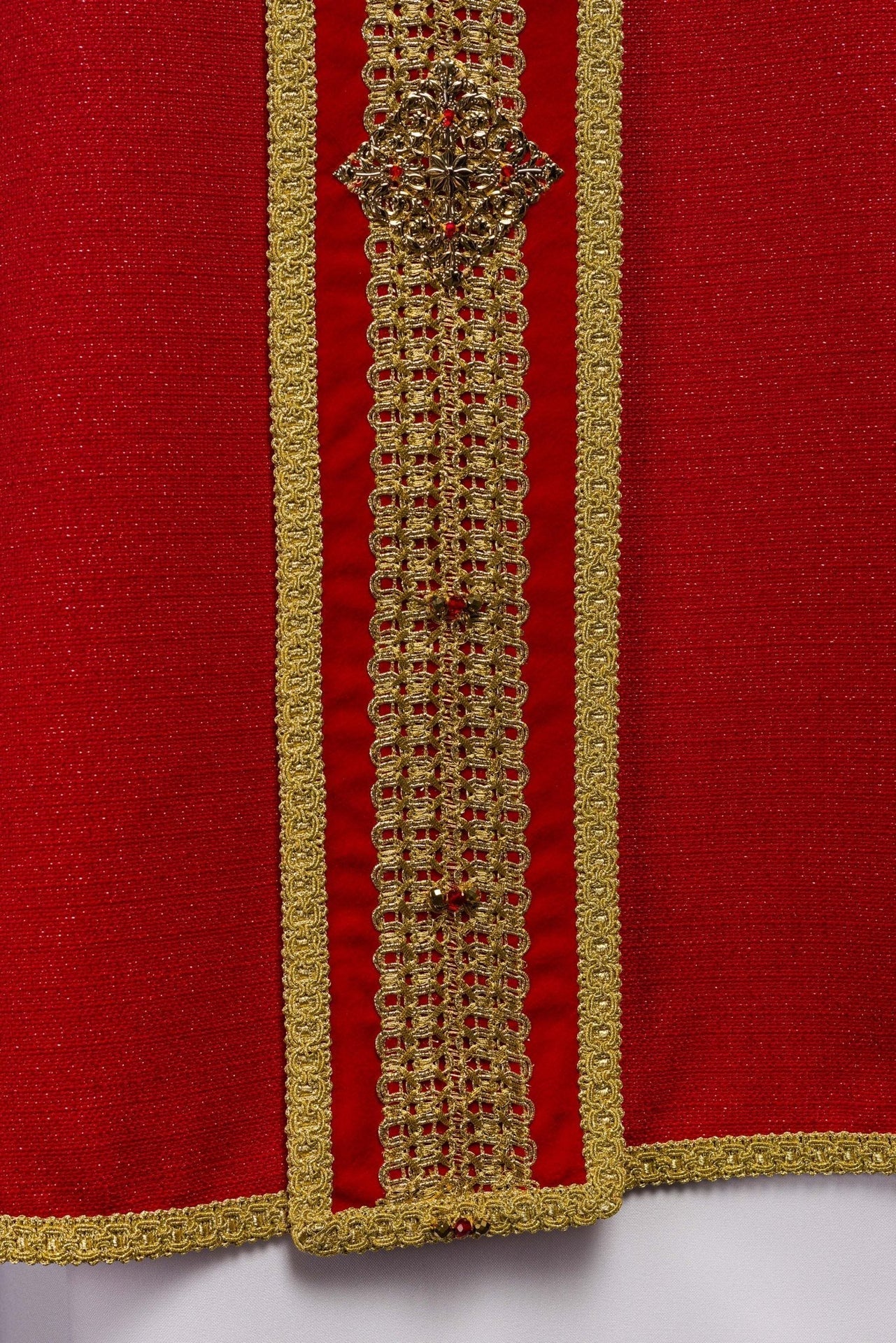 Ręcznie Robiony Ornat z Kamieniami Naturalnymi - Handmade 7001 - SZATYLITURGICZNE.PL